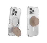 PopSockets Kick-Out Grip for MagSafe, Phone Grip with Built-in Phone Stand, Adjustable Kickstand for Portrait or Landscape, Strong Magnetic Hold, Wireless Charging Compatible - Latte