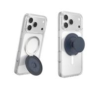 PopSockets Kick-Out Grip for MagSafe, Kickstand- Knurl Navy | Adjustable Magnetic Stand, Portrait or Landscape Mode, Navy, Blue, Dark, Metal, Enamel, Top