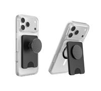 PopSockets Kick-Out Wallet for MagSafe, Adjustable Kickstand, Magnetic Stand, Black - Knurl Black
