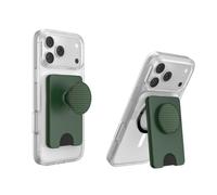 PopSockets Kick-Out Wallet for MagSafe, Adjustable Kickstand, Magnetic Stand, Green - Knurl Forest