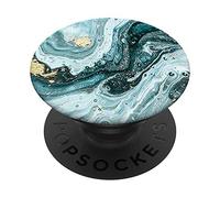 PopSockets Marble-Effect - Teal-Mint-Green - Yellow-Gold-Effect PopSockets PopGrip: Swappable Grip for Phones & Tablets