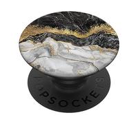 PopSockets Marble-like Black with white and Gold Colors PopSockets PopGrip: Swappable Grip for Phones & Tablets