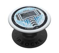 PopSockets Marvel Thor Hammer Icon Asgard Mjolnor Digital Blue Silver PopSockets PopGrip: Swappable Grip for Phones & Tablets