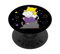 PopSockets Non Binary Pride Kawaii Cat Cute Star Galaxy LGBTQ Nonbinary PopSockets PopGrip: Swappable Grip for Phones & Tablets
