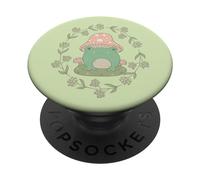 PopSockets Pastel Cottagecore Frog & Mushroom Hat - Pale Sage Green PopSockets Swappable PopGrip