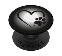 PopSockets Paw print heart - dog lover / cat / pet design PopSockets PopGrip: Swappable Grip for Phones & Tablets