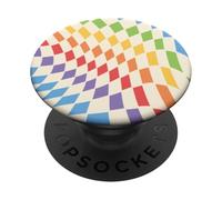 PopSockets Phone Grip - Checker Wavy Rainbow PopSockets Adhesive PopGrip