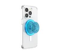PopSockets Phone Grip Compatible with MagSafe, Adapter Ring for MagSafe Included, Phone Holder, Wireless Charging Compatible - Electric Blue Translucent