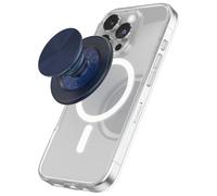 PopSockets Round Phone Grip Compatible with MagSafe, Adapter Ring Included, Phone Holder, Wireless Charging Compatible - Aluminium Frech Navy
