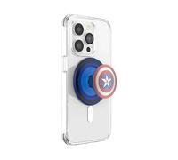 PopSockets Phone Grip for MagSafe, Magnetic Holder, Phone Stand, Marvel - Enamel Captain America