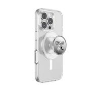 PopSockets Phone Grip for MagSafe, Magnetic Holder, Phone Stand, Silver - Enamel Threaded Grace