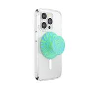 PopSockets Phone Grip for MagSafe with Kickstand, Magnetic Stand, Swappable Top, Secure Hold for iPhone MagSafe Cases, Phone & Tablet Grip - Swirl Oasis Keylime