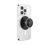PopSockets Round Phone Grip Compatible with MagSafe, Adapter Ring Included, Phone Holder, Wireless Charging Compatible - BonBon Black
