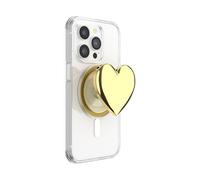 PopSockets PopGrip for MagSafe, Magnetic Phone Grip & Stand, Swappable Top, Secure Grip for iPhone MagSafe Cases, Kickstand for Hands-Free Viewing, Wireless Charging Compatible - Enamel Heart of Gold