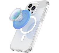 PopSockets Phone Grip Compatible with MagSafe, Adapter Ring for MagSafe Included, Phone Holder, Wireless Charging Compatible - Blue Opalescent Translucent
