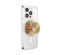 PopSockets Round Phone Grip Compatible with MagSafe, Adapter Ring Included, Phone Holder, Wireless Charging Compatible - Alum Radial Gold