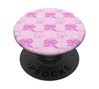 PopSockets Phone Grip - Pink & White Bow Checker PopSockets Adhesive PopGrip