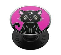 PopSockets Phone Grip with Expanding Kickstand, PopSockets for Phone - Enamel Black Cat Magic