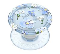 PopSockets Plant-Based Phone Grip with Expanding Kickstand, Eco-Friendly PopSockets for Phone - Translucent Blue Fields