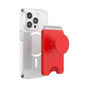 PopSockets Phone Wallet with Expanding Grip and Adapter Ring for MagSafe, Phone Card Holder, Wireless Charging Compatible, Wallet Compatible with MagSafe - Rosso