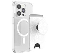 PopSockets Phone Wallet for MagSafe with Grip- Blanc Fresh | PopWallet, Holds 3 Cards, Magnetic, Removable, Secure, Flower, Floral, White