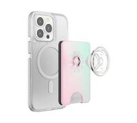 PopSockets: Phone Wallet with Expanding Grip and Adapter Ring for MagSafe, Phone Card Holder, Wireless Charging Compatible, Wallet Compatible with MagSafe - Mermaid Pink