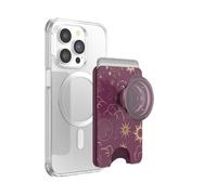PopSockets Phone Wallet with Expanding Grip and Adapter Ring for MagSafe, Phone Card Holder, Wireless Charging Compatible, Wallet Compatible with MagSafe - Celestial Mauve