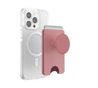 PopSockets Phone Wallet with Expanding Grip and Adapter Ring for MagSafe, Phone Card Holder, Wireless Charging Compatible, Wallet Compatible with MagSafe - Clay