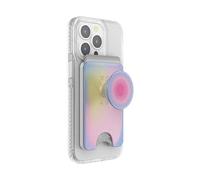 PopSockets Phone Wallet with Expanding Grip and Adapter Ring for MagSafe®, Phone Card Holder, Wireless Charging Compatible, Wallet Compatible with MagSafe - Aura