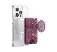 PopSockets Phone Wallet with Expanding Grip and Adapter Ring for MagSafe, Phone Card Holder, Wireless Charging Compatible, Wallet Compatible with MagSafe - Celestial Mauve