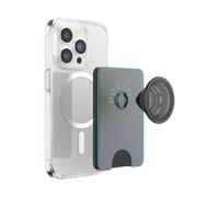 PopSockets phone wallet with expanding grip, phone card holder, wireless charging compatible, wallet compatible with MagSafe -Nightshade
