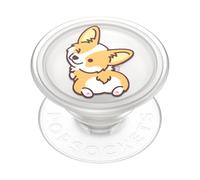 PopSockets Plant-Based Phone Grip with Expanding Kickstand, Eco-Friendly PopSockets for Phone - Translucent Cheeky Corgi
