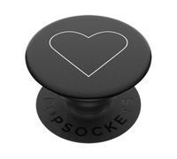 PopSockets: PopGrip Expanding Stand and Grip with a Swappable Top for Phones & Tablets - White Heart Black