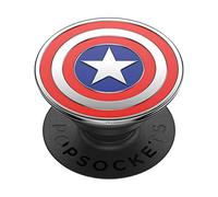 PopSockets PopGrip - Expanding Stand and Grip with a Swappable Top for Smartphones and Tablets - Enamel Captain America