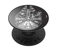 PopSockets PopGrip - Expanding Stand and Grip with a Swappable Top for Smartphones and Tablets -Millenium Falcon Aluminum