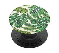 PopSockets: PopGrip - Expanding Stand and Grip with a Swappable Top for Smartphones and Tablets - Monstera Deliciosa, Water proof