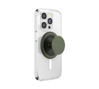 PopSockets Round Phone Grip Compatible with MagSafe, Adapter Ring Included, Phone Holder, Wireless Charging Compatible - Triangle Knurl Olive