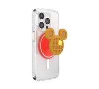 PopSockets Round Phone Grip Compatible with MagSafe, Adapter Ring Included, Phone Holder, Wireless Charging Compatible - Mickey Waffle