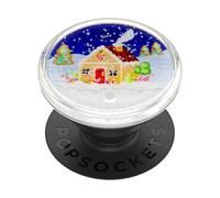 PopSockets PopGrip: Phone Grip and Phone Stand, Collapsible, Swappable Top, Snowglobe Wonderland Tidepool