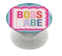 Popsockets: PopGrip - Stand and Grip for Mobile Phones and Tablets with an Interchangeable PopTop - Boss Babe Rainbow