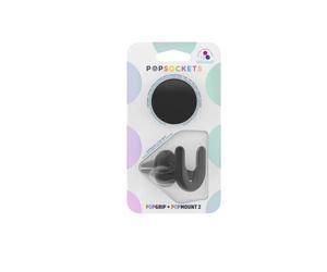 PopSockets: PopPack Bundle - Non-Adhesive Car Vent Mount Handsfree Support For Smartphones and Tablets with Swappable PopGrip included - PopMount 2 Car Vent + PopGrip