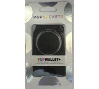 PopSockets PopWallet+, Phone Wallet with Grip and Stand, Black, Card Holder with Detachable Socket