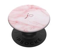 PopSockets Red Initial Letter J Heart Minimalist Pink White PopSockets Swappable PopGrip