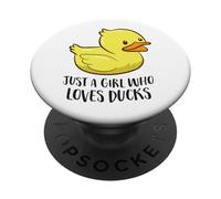 PopSockets Rubber Duck Girl Gift Just A Girl Who Loves Ducks PopSockets Swappable PopGrip