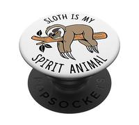 PopSockets Sloth Is My Spirit Animal Cute Animal Lover Gift Lazy Sloth PopSockets PopGrip: Swappable Grip for Phones & Tablets
