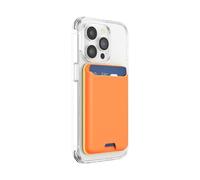 PopSockets Softgoods Phone Wallet and Adapter Ring for MagSafe, Phone Card Holder, Wireless Charging Compatible, Wallet Compatible with MagSafe® - Cantaloupe