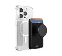 PopSockets Softgoods Phone Wallet with Expanding Grip and Adapter Ring for MagSafe, Phone Card Holder, Wireless Charging Compatible, Wallet Compatible with MagSafe® - Black