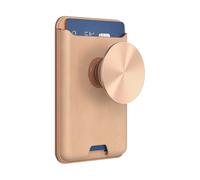 PopSockets Softgoods Phone Wallet with Expanding Grip and Adapter Ring for MagSafe, Phone Card Holder, Wireless Charging Compatible, Wallet Compatible with MagSafe - Veg Tan Nigiri
