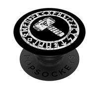 PopSockets Thors Hammer Runes Circle Viking Celtic Norse Nordic Symbol PopSockets Swappable PopGrip