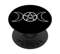 PopSockets Triple Moon Wicca Symbol Witch Nature Neo Pagan Pentagram PopSockets Grip and Stand for Phones and Tablets